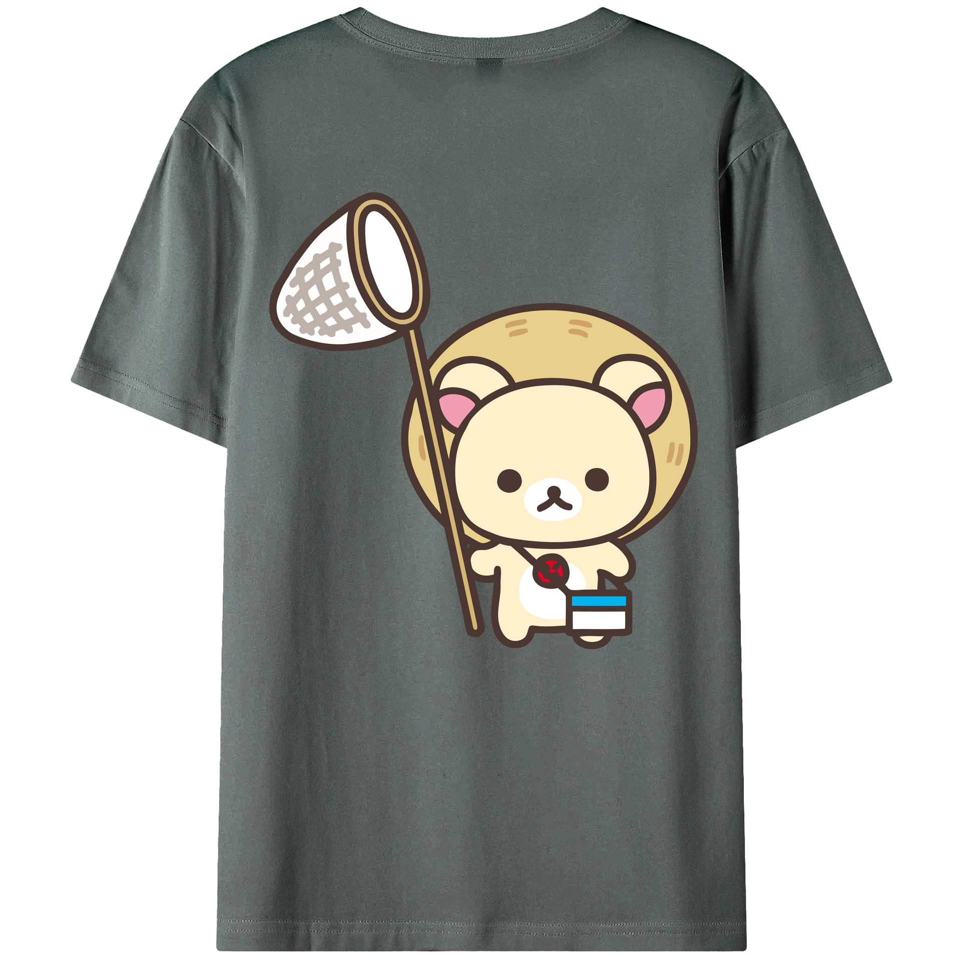 （画像用） リラックマ リラックマ キイロイトリ Rilakkuma Korilakkuma Kiiroitori 綿100％ メンズ半袖Tシャツ（バックプリント） 通気性